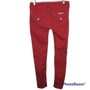 Hudson Stretch Mid Rise Skinny Red Jeans Pants Womens Size 27